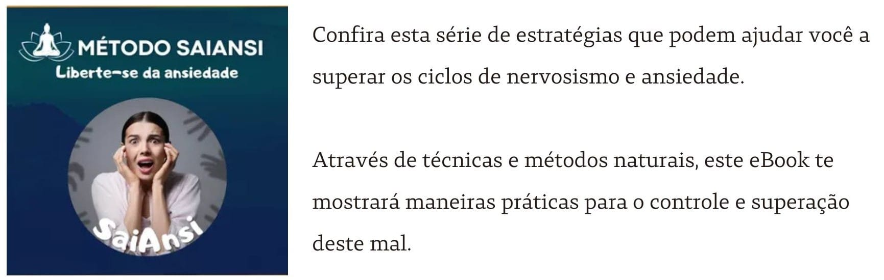 Divulgação do eBook SaiAnsi - Site Tchau, pânico!
