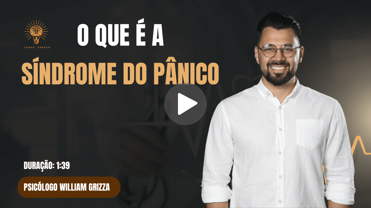 Capa do vídeo com o psicólogo William Grizza para explicação do que é a síndrome do pânico